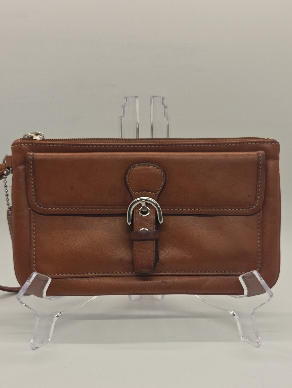 Coach Leather Wristlet Clutch in Brown